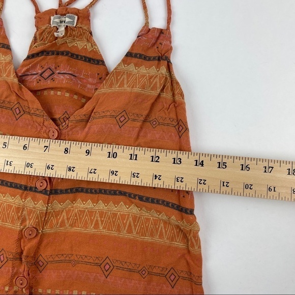 Kirra Tank Top Womens Small Orange Striped Buttons - Picture 6 of 7
